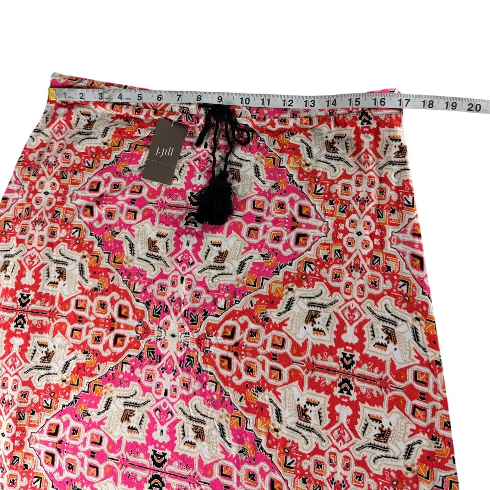 J. Jill Watermelon Print Geometric Medallion A-Line Midi Skirt Pink Orange M NEW - Picture 4 of 7